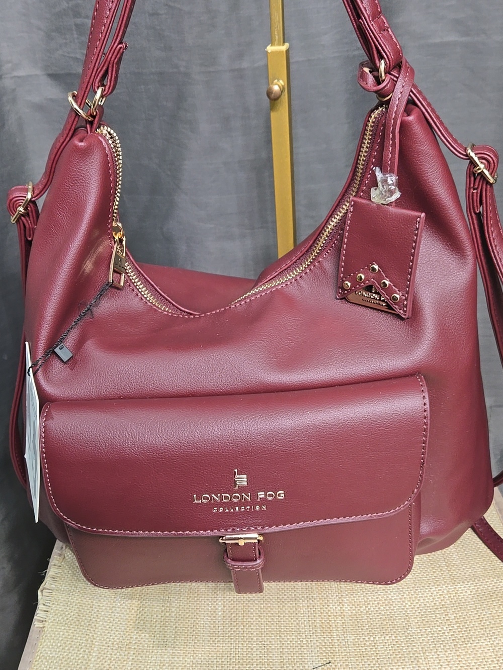 SALE!  London Fog Maroon Convertible Shoulder Bag